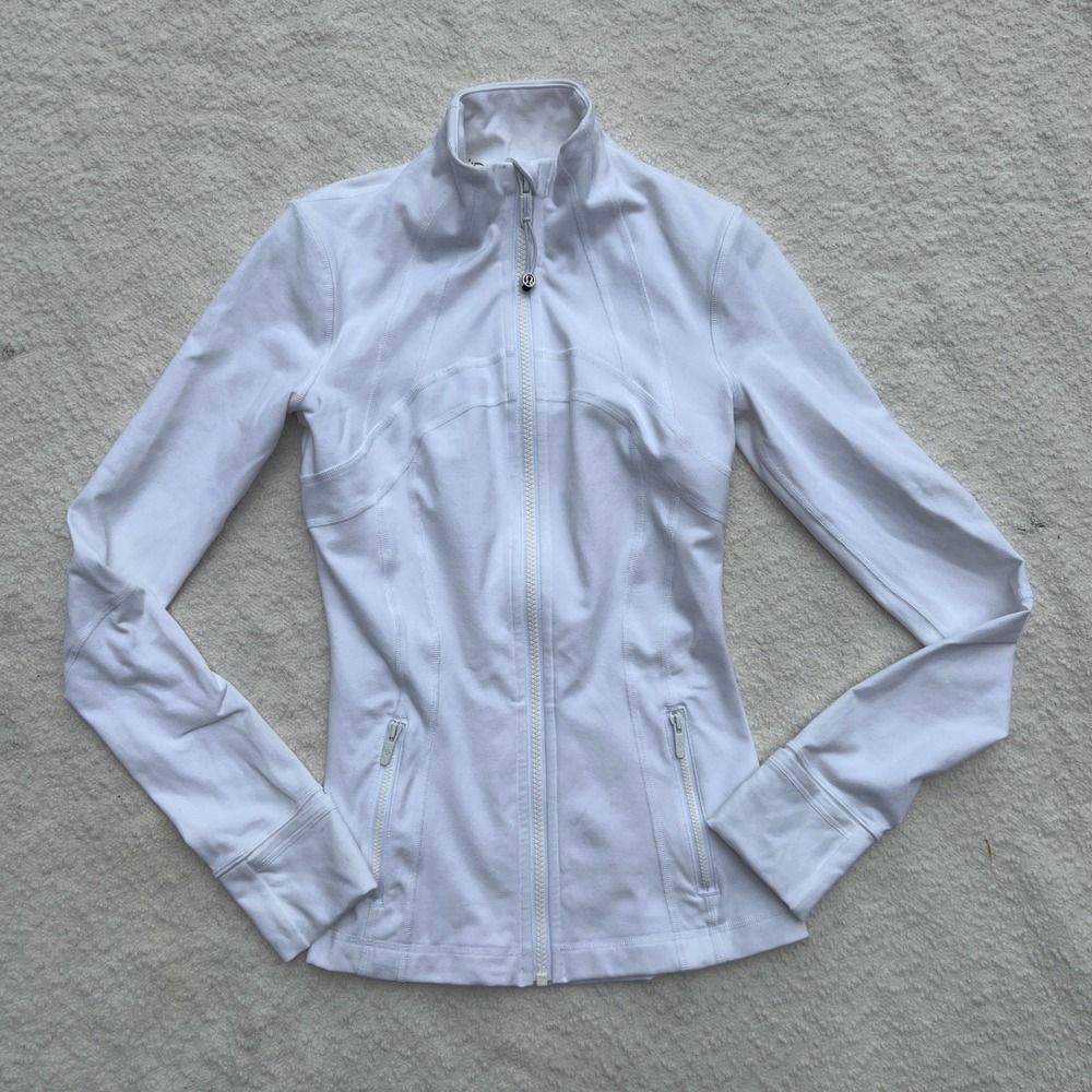 Lululemon Define Jacket White Luon Full Zip Athletic Yoga Track Top Size 2